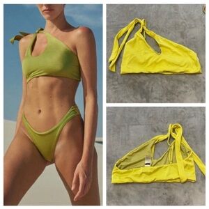 New! Baobab taki one shoulder bikini top lima yellow green 10768